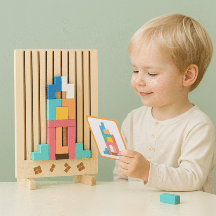 Jeu de puzzle en bois éducatif Montessori – Casse-tête familial STEM