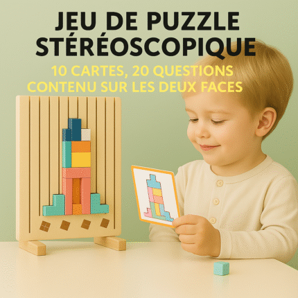 Jeu de puzzle en bois éducatif Montessori – Casse-tête familial