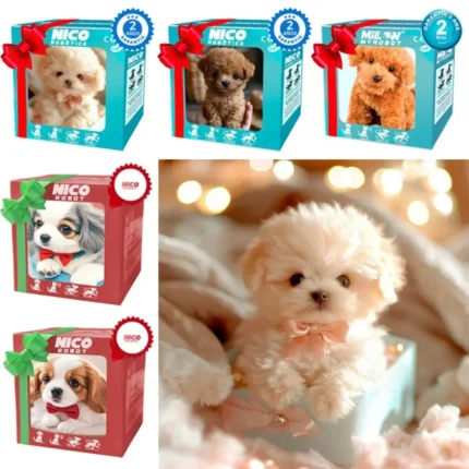 New Cute Plush Robot Puppy Interactive Walking Simulated Puppy Barking Tail Wagging Puppy Plush Toy Chilren(Without Battery)